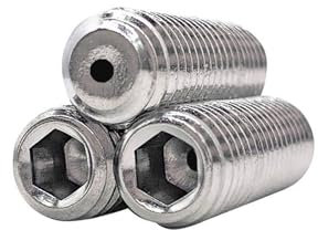 Aqxyhjk 1/2/5 Stück M3 M4 bis M16 304 Edelstahl Hohlloch durch Luft aus Sechskant Innensechskant Flache Madenschraube Kopfloser Bolzen(50mm)