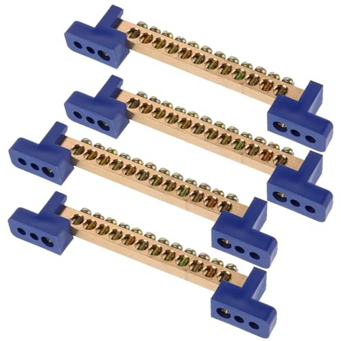 DOITOOL Lot De 4 Borniers De Distribution Électrique En Cuivre Avec 12 Trous, Barre De Bus Isolée, Bloc De Distribution Pour Boîte Électrique Et Applications Automobiles