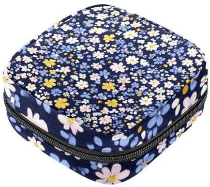 Borsa portaoggetti colorata con motivo floreale ditsy floreale, borsa per il primo ciclo mestruale per donne e ragazze, sacchetto per coppette mestruali femminili porta tamponi mestruali