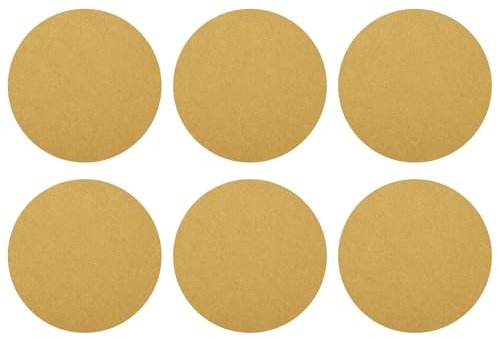 sourcing map 10 Pcs 8 Inch Sanding Discs 60 Grit Yellow Aluminum Oxide | Hook and Loop Sandpaper No-Hole Round Sanding Paper for Woodworking Automotive Metal Polishing