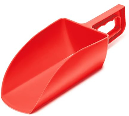 Garronda Futterschaufel ca. 1000 g – ergonomische Schaufel für Futter, Granulat, Streu & Dünger – robuster Kunststoff – BPA-frei, leicht zu reinigen – GD-0153, Rot