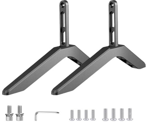 Piedini per TV universali con accessori a vite, per TV da 32 a 65 pollici, per TV a schermo piatto e Smart TV curva, TV LCD LED fino a 45 kg, distanza tra i fori da 20 a 55 mm