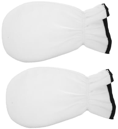 Guantes Exfoliantes Reutilizables para Manos, 1 Par, Poliéster Franela | Blancos, Efecto Hidratante y Blanqueador, para Esposa o Mamá en Cumpleaños y Fiestas