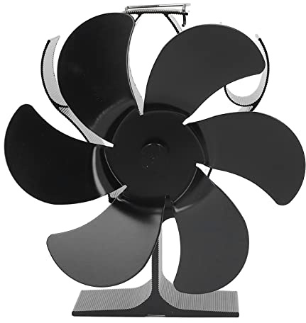 Leatikall Wood Stove Fan, 6 Blades Heat Powered Stove Fan High Temperature resistances Self Starting for Wood Burning Pellet Stoves Log Burner Diameter 152mm