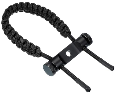 QUARKZMAN Archery Bow Wrist Sling 15.75 Pouces pour Chasse À l'arc Tir Noir | 1 Compte, 550 Paracord Sangle Stabilisateur D'Arc Composite & Poignée Porte-Arc
