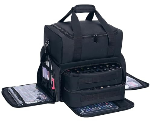 Nagelväskor för nagelartiklar - 39 x 33,4 x 22,6 cm Resemanikyr Förvaringsbox, Kosmetisk Organisatör, Skönhetsförvaring Sminklåda med handtag | Pe Verktygssats