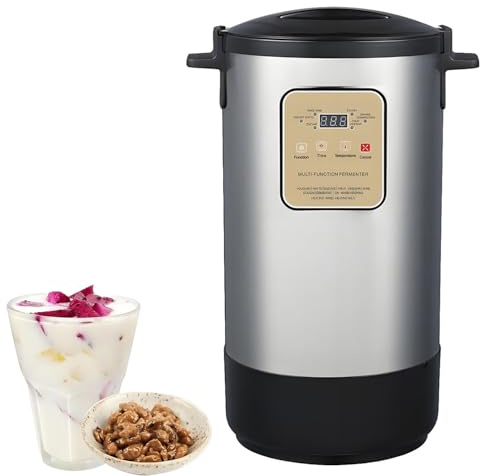 AiODiO Macchina per Yogurt Automatica, fermentatore Elettrico per Yogurt, Contenitore Interno in Acciaio Inossidabile, Controllo di Tempo e Temperatura 12L