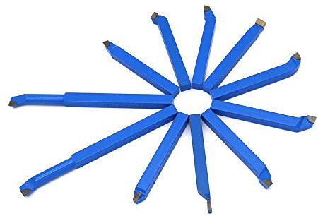 Dioche Juego de Herramientas de Torno CNC de Soldadura de Carburo de Metal de 11 Piezas | Acero Forjado Duradero | Perfecto para Uso Profesional y Doméstico | Incluye Varias Herramientas de Corte