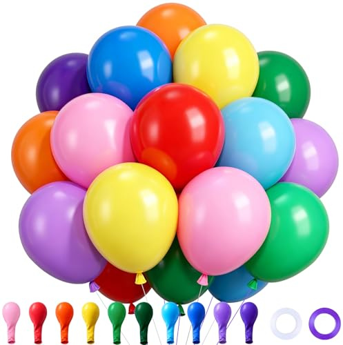 Wayfun Regnbågsballonger 52-pack, 30 cm flerfärgade festballonger, tjocka latex färgglada ballonger, regnbågshelium födelsedagsballong för barns födelsedagsfest, baby shower, bröllop, examen