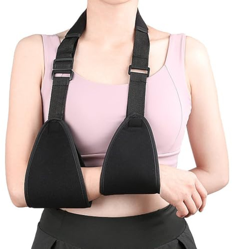 Tutore Braccio Destro e Sinistro, Reggibraccio Ortopedico Regolabile, Fascia per Braccio Ingessato Leggera e Traspirante, Supporto Avambraccio per Gomito e Spalla, Nero