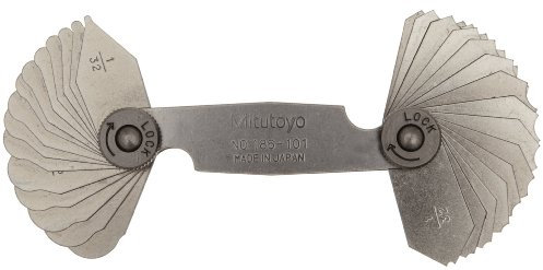 Mitutoyo 186-101 Radius Gauge, 1/32-1/4 Range