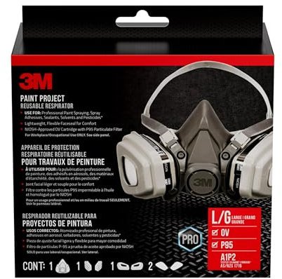 3M Paint Project Respirator, Large, 1/Pack