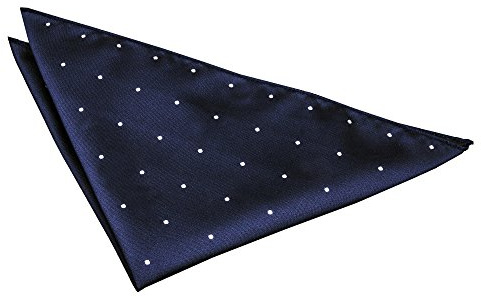 DQT Woven Pin Dot Patterned Dotted Fashion Casual Pocket Square - Navy Blue