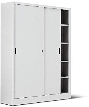 ITALFROM Armadio in Metallo Bianco per Ufficio con Porte Scorrevoli Archivio Misura 150X45X200 [cod.2461]