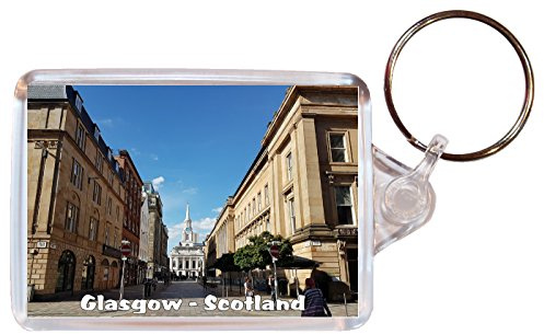 Glasgow - Scotland - Double Sided Large Keyring Name Tag Key Ring Chain Fob Novelty Gift/Present