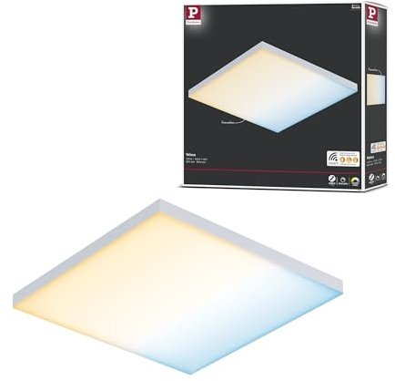 Paulmann 79825 LED Panel Velora eckig incl. 1x10,5 Watt dimmbar Deckenlampe Weiß matt Lichtpanel Metall Deckenlicht 2700 K