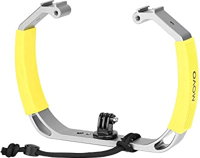 Movo GB-U80 Unterwasser-Tauch-Rig mit Zubehörschuh-Halterungen, Handgelenkschlaufe – kompatibel GoPro Hero, HERO3, HERO4, HERO5, HERO6, HERO7, HERO8, HERO9, Osmo Action Cam Scuba Zubehör (XL-Version)