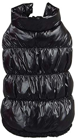 Herbst Winter Haustier Hunde Katzen Daunenjacke, Hund Mantel Verdickung, Wasserdicht Fleece gefüttert Warme Winterjacke Hunde Bekleidung für Teddy, Yorkshire Terrier, Chihuahua, Pommern Schwarz L