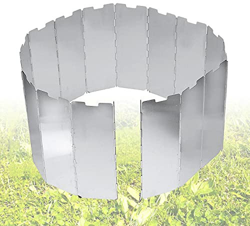 OrangeClub Faltbarer Aluminium Windschutz mit 16 Lamellen aus Aluminium, Für Campingkocher Gaskocher