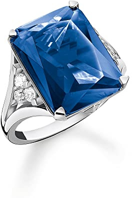 THOMAS SABO Ring blauer Stein silber 925 Sterlingsilber