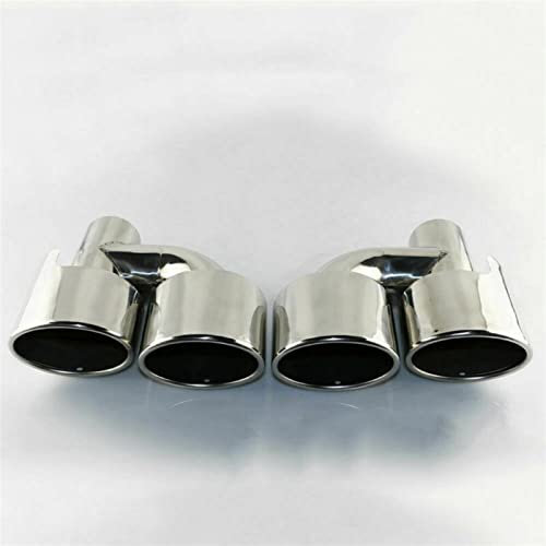 Auspuffblenden Edelstahl Auto Auspuff Endrohr Für Mercedes Für Benz Für AMG C63 C65 W204 2008-2014 Auspuffrohr (Color : Pair with M Logo)