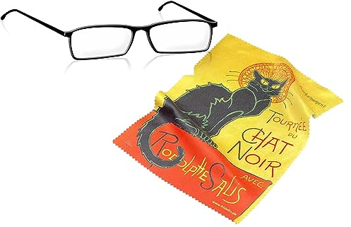 Brillenputztuch Brillenreinigungstuch Brillenpflegetuch Pflegetuch Motiv: Chat Noir - Mikrofaser, Material: 80% Polyester, 20% Polyamid - Maße: 18 x 12,5cm