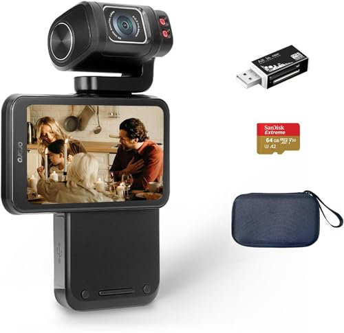 Generic M3 Pocket Camcorder, Vlogging Camera with 5K/30fps Video, 3.5'' Rotatable Touchscreen, Night Vision, Time-lapse, Compact Camcorder for Photography, YouTube