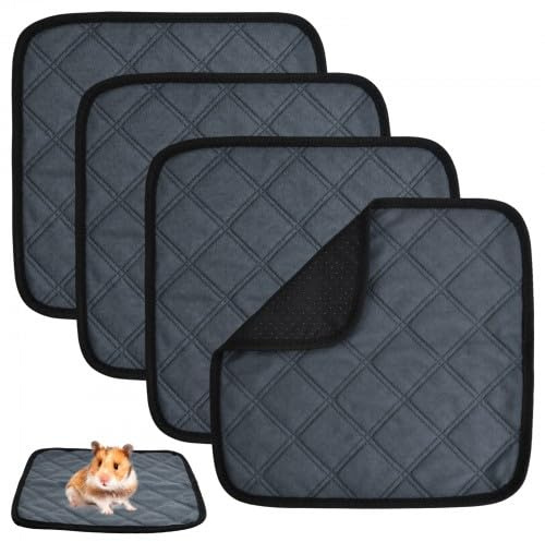 4 Stück Meerschweinchen Urinunterlagen Hamster PIPI Pads -30 x 30cm- Waschbare Bunny Käfig Absorbierende Einlagen, Haustiere Trainingspads Welpenunterlagen, Sehr Saugfähige Einstreu für Kleintiere