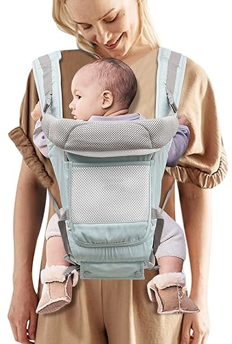 Babytrage für Neugeborene, 6-in-1 Babytrage，Ergonomische für Neugeborene ab Geburt,Toddler Babytrage mit extra breitem Sitz 2 Tragepositionen, Kindertrage Bauch/Kindertrage Rücken