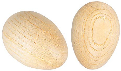 COMETX Eierstreuer aus Holz, Maracas, Eierstreuer, Musik-Percussion-Instrument, Eier, 2 Stück, Beige