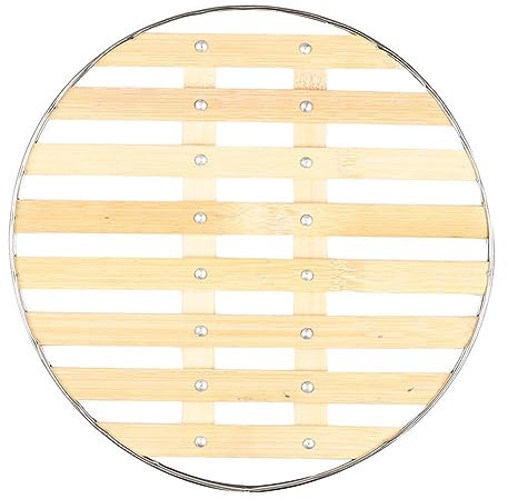 EVGOOGYY Lot de 2 doublures de cuiseur vapeur en bambou de 30 cm Grille de cuisson en maille Cuiseur vapeur Racks de refroidissement ronds Pot Panier à vapeur Panier pour friteuse à air Stockpot
