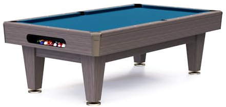 Stradivari Billardtisch Nero | Strapazierfähiger Holz-Korpus, Schieferplatte 25 mm, Naturkautschuk-Banden | Pool, Turnier, Freizeit | Ohne Münzung, Indoor