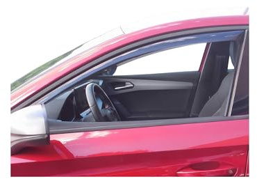 OMAC Windabweiser für Seat Leon 2020-2024 Acryl Dunkel 2tlg | Regenabweiser, Schützt vor Regen und Spritzwasser, waschstraßenfest