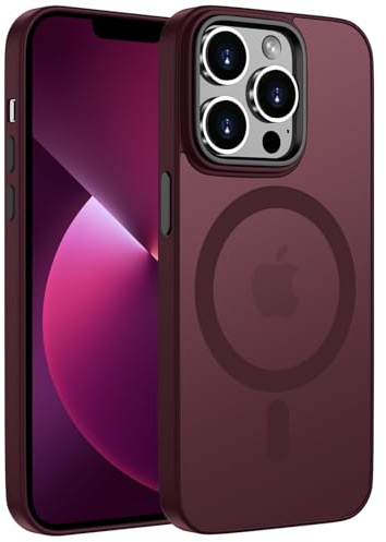 ORDA für iPhone 13 Pro Max Hülle 6,7 Zoll Kompatibel mit MagSafe,Magnetisch für iPhone 13 Pro Max Case Durchscheinende Matt Handyhülle Rückseite Dünn Stoßfest Schutzhülle Pflaume