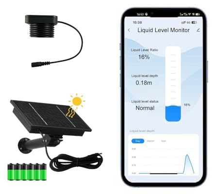 EPTTECH Smart TLC 2326-WF-S Tuya APP Effizientes Solarpanel Wiederaufladbarer Akku Flüssigkeitsstandmonitor WiFi Sensor Wassertank Öl Wasserdicht IP67