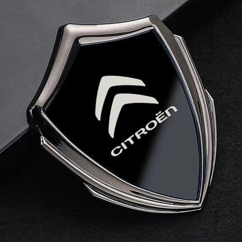 GWWXM Emblèmes Autocollant Voiture pour Citroen C3 Aircross,Logo Stickers Insigne Badge Decal Avant Arrière Côté Capot Fender Coffre Body Décoration Styling Modification Accessoires,Black-Black