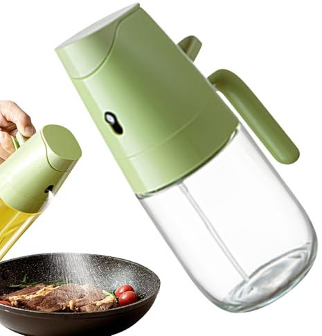 2 in 1 Oil Dispenser, Oil Dispenser Bottle, Glass Vinegar Mister Sprayer, Multipurpose Oil Bottle for Spraying and Pouring, 300ml Vinegar Sprayer, Kitchen Accessories for Grilling, Roasting