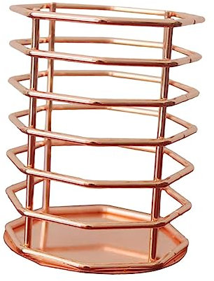 SHINEOFI 1stück Octagonal Metal Pen Holder Für Schreibtisch Eleganter Dekorativer Stifthalter Aufbewahrung Von Schreibwaren Und Kosmetik Gold