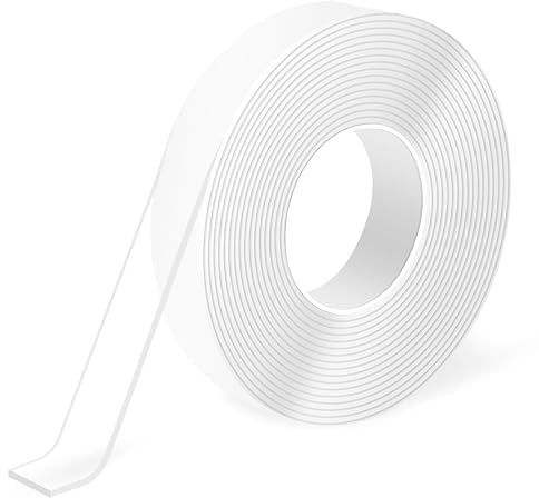 Foyscr Heavy Duty Double Sided Tape, Transparent Tape, Strong Mounting Tape, Multi-Purpose Nano Gel Double Sided Tape, Reusable, Non-Tracking Wall Tape for Photos, Posters (3m x 2cm x1mm)