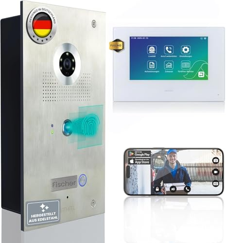 MATHFEL Video Türsprechanlage mit Kamera und Türöffner, 170° Weitwinkel-Klingel, 7'' Monitor - Türklingel mit Kamera, Sprechanlage mit Türöffner, WLAN Türklingel