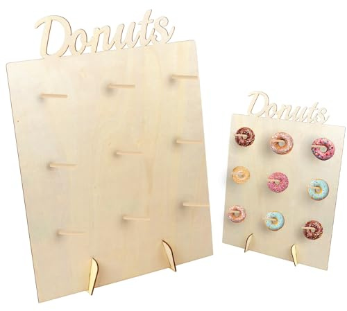 volumoon Espositore per Ciambelle, 9 Fori Espositore Donuts Cartone, Ciambella da Parete per Decorazioni Matrimoni, Riutilizzabile Supporto per Ciambelle per Matrimoni, Compleanni, Anniversari
