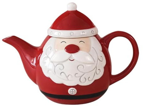 Fenteer Théière de Noël en porcelaine Théière à café Pichet à boisson fantaisie Théière à expresso au lait pour anniversaire Latte Décoration de Noël