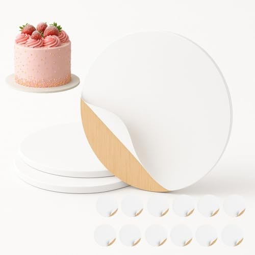 Pack de 12 Tableros de Madera para Tartas – Bases Redondas 25 cm – Grosor 3 mm – Resistentes, Ecológicos y Duraderos
