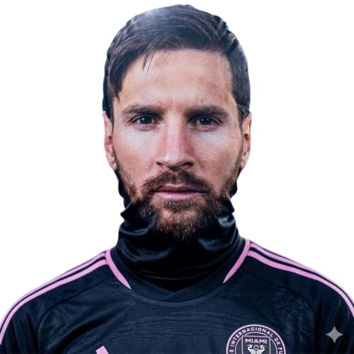 Maschera integrale realistica con stampa 3D, ispirata a Messi, traspirante, leggera e confortevole, per cosplay, feste, Halloween, carnevale e altri eventi