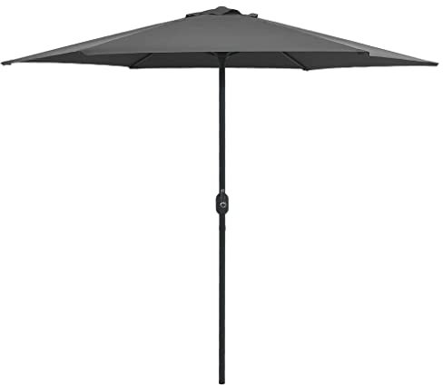 JHQHSM Ombrellone da Esterni con Palo in Alluminio, Ombrellone Decentrato Ombrellone da spiaggia Ombrellone da giardino Adatto per Giardino Spiaggia di sabbia Bar Piscina 270x246cm Antracite