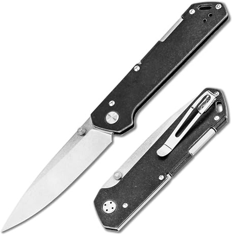 BÖKER SOLINGEN® Kihon Bifold Taschenmesser – Backlock Einhand Messer mit Clip – EDC Taschenmesser mit 8,1 cm Droppoint MagnaCut Klinge – flaches Vollmetal Klappmesser – Made in Germany
