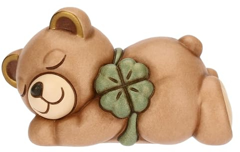 Thun Teddy con Quadrifoglio, Piccolo, Ceramica, Collezione Altro novità 2025, 10 x 5,7 x 6 cm