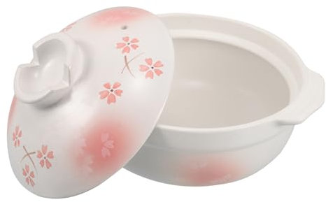 Ciieeo Casserole Argile Japonaise avec Couvercle Pot de Cuisine Multifonctionnel Terre Cuite pour Soupe et Riz Ustensile de Cuisine Traditionnel pour Maison