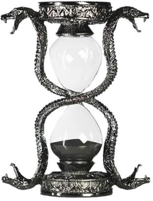 KINBENNOBLE Gothic Metal Snake Hourglass Sand Timer 15 minutes, Home and office decorative Statue, Gunmetal Finish.