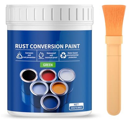 Mumuve Pintura inhibidora de óxido a base de agua de 300 g con pincel que ofrece un revestimiento protector resistente a la intemperie y colorido para superficies de metal, piezas de automóviles y